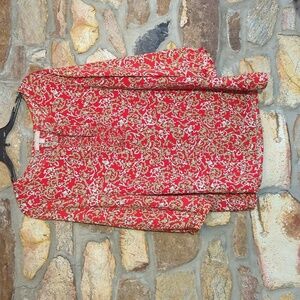Banana Republic red paisley Print blouse